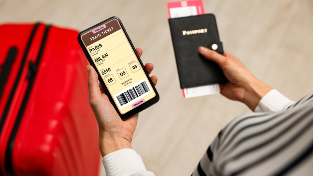 Traveller with Passport, Flight Tickets and Smartphone Indoors,
