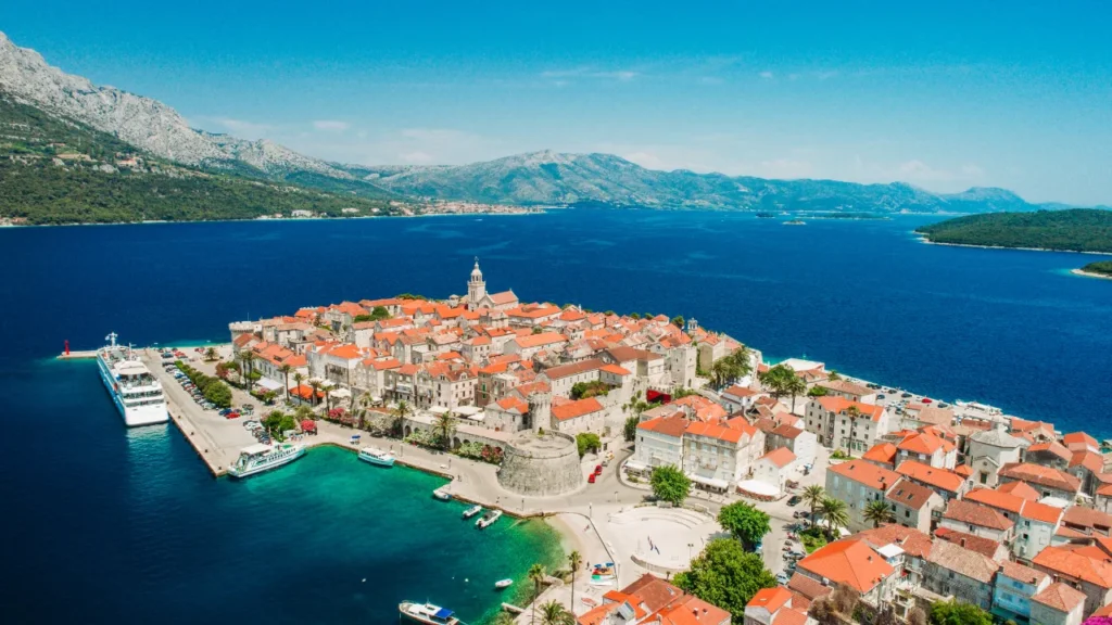 
View-of-Korcula-town-on-Korcula-island